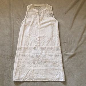 Loft white crochet dress